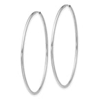 14k White Gold 1.2x46mm Polished Endless Tube Hoop Earrings