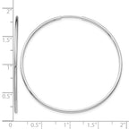 14k White Gold 1.2x40mm Polished Endless Tube Hoop Earrings