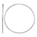 14k White Gold 1.2x40mm Polished Endless Tube Hoop Earrings