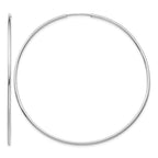 14k White Gold 1.2x60mm Polished Endless Tube Hoop Earrings