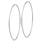 14k White Gold 1.2x63mm Polished Endless Tube Hoop Earrings