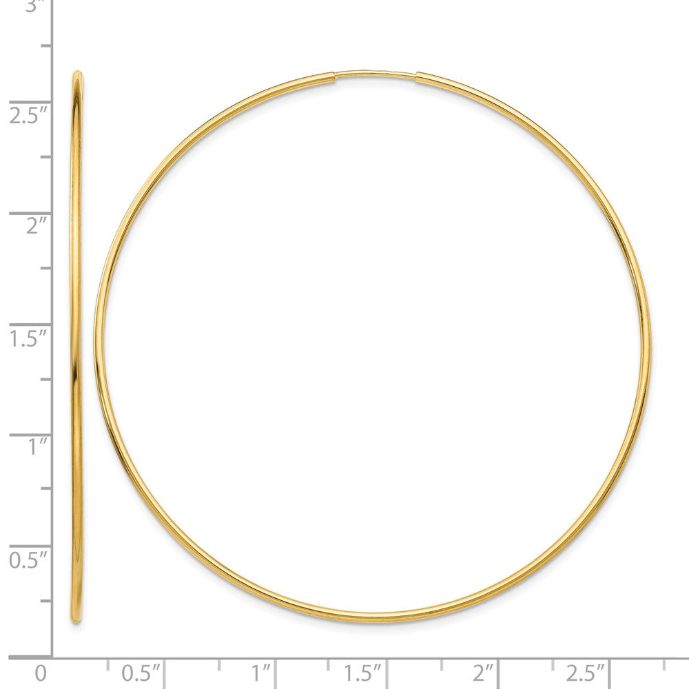 14k 1.2x63mm Polished Endless Tube Hoop Earrings
