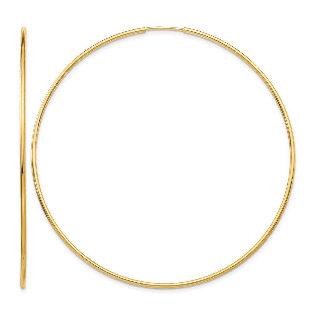 14k 1.2x63mm Polished Endless Tube Hoop Earrings