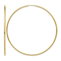 14K 1.2x74mm Polished Endless Tube Hoop Earrings