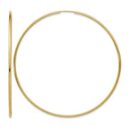 14K 1.2x74mm Polished Endless Tube Hoop Earrings