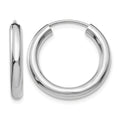 14k White Gold 3.00x20mm Polished Endless Tube Hoop Earrings