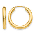 14k 3.00x20mm Polished Endless Tube Hoop Earrings