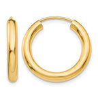 14k 3.00x20mm Polished Endless Tube Hoop Earrings