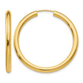 14k 3.00x35mm Polished Endless Tube Hoop Earrings