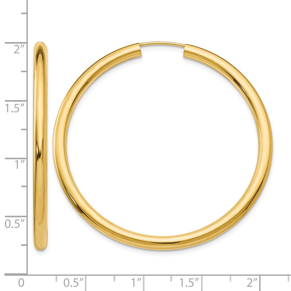 14k 3.00x45mm Polished Endless Tube Hoop Earrings