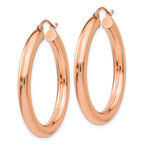 14k Rose Gold 4x35mm Polished Tube Hoop Earrings