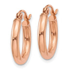 14k Rose Gold 2.5x17mm Polished Lightweight Tube Hoop Earrings