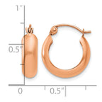14k Rose Gold 4.75x16mm Polished Round Hoop Earrings
