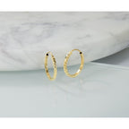 14k 1.35x17mm Diamond-cut Square-Tube Endless Hoop Earrings