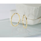 14k 1.35x30mm Diamond-cut Square-Tube Endless Hoop Earrings