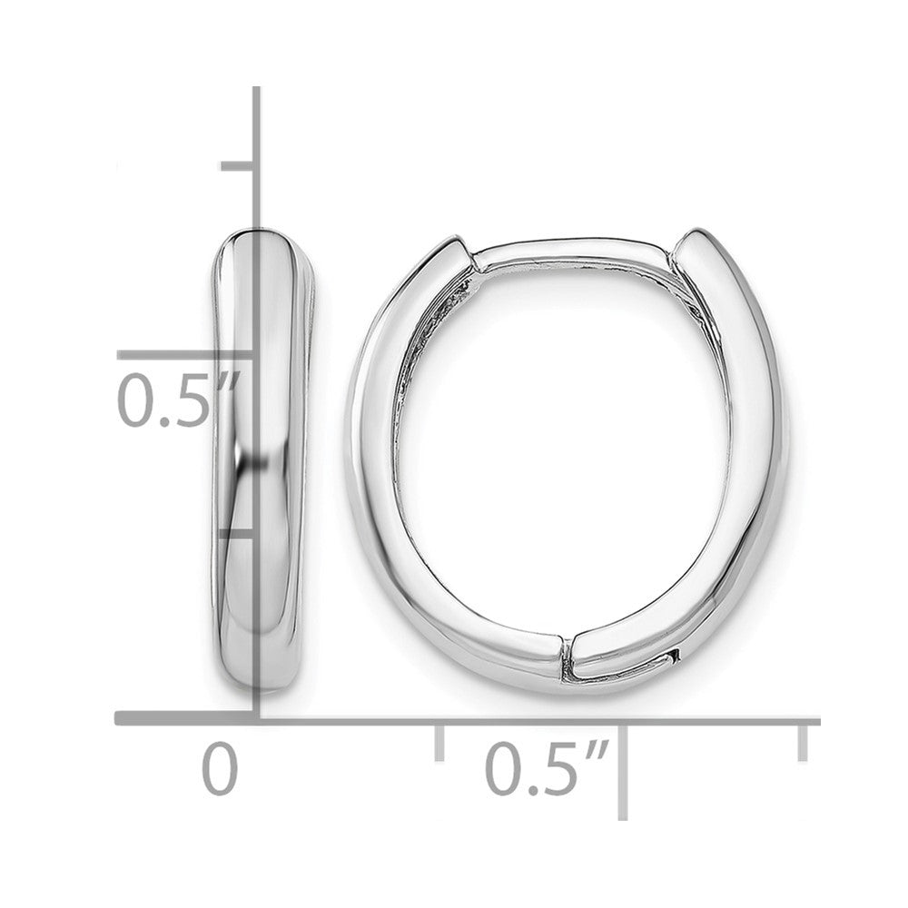 14k White Gold Hinged Hoop Earrings