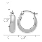 14k White Gold 4.75x16mm Polished Round Hoop Earrings