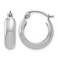 14k White Gold 4.75x16mm Polished Round Hoop Earrings