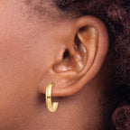 14k 3.5x17mm Polished J-Hoop Post Earrings