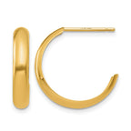 14k 3.5x17mm Polished J-Hoop Post Earrings