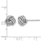 14k White Gold 8mm Polished Love Knot Post Earrings