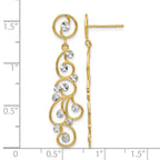 14k and White Rhodium Filigree Dangle Post Earrings