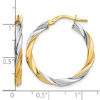 14K & Rhodium Twisted Hoop Earrings