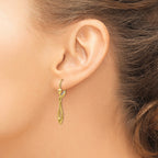 14K Polished Open Teardrop Dangle Leverback Earrings