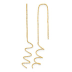 14k Polished Diamond-cut Spiral Threader Earrings