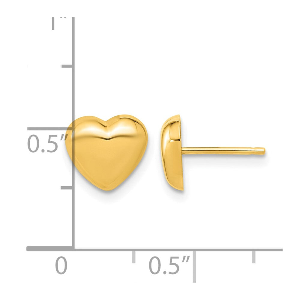 14k 8.6mm Polished Heart Post Earrings