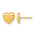 14k 8.6mm Polished Heart Post Earrings