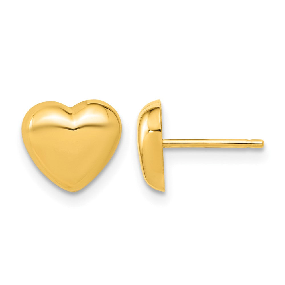14k 8.6mm Polished Heart Post Earrings
