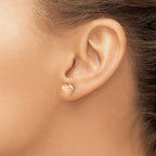 14k Rose Gold 8.6mm Polished Heart Post Earrings