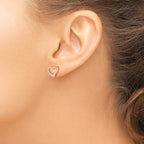 14k Rose Gold Polished Open Wavy Heart Post Earrings