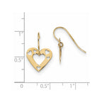 14k Gold Polished Cut-out Heart Dangle Earrings