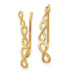 14k Polished Infinity Ear Climber Earrings