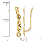 14k Polished Infinity Ear Climber Earrings