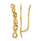14k Polished Infinity Ear Climber Earrings