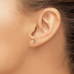 14k Rose Gold 6mm Diamond-cut Puffed Ball Post Earrings