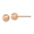 14k Rose Gold 6mm Diamond-cut Puffed Ball Post Earrings