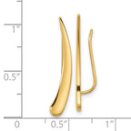 14k Polished Pointed Ear Climber Earrings