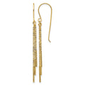 14k Polished Diamond-cut Chain and Bar Dangle French Hook Earrings