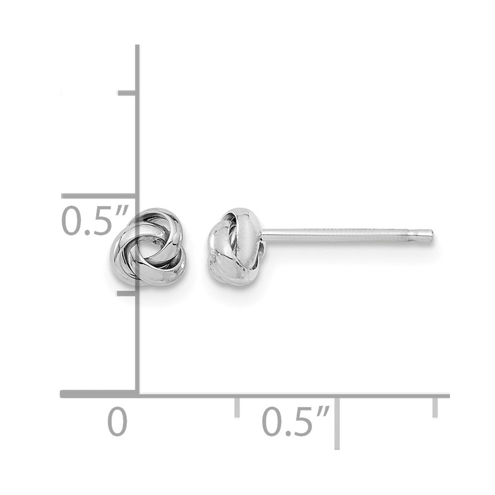 14k White Gold 5mm Polished Love Knot Post Earrings