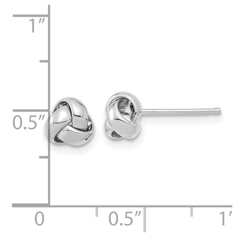 14k White Gold 6.5mm Polished Love Knot Post Earrings