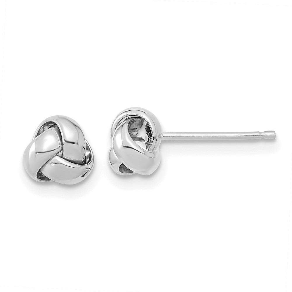14k White Gold 6.5mm Polished Love Knot Post Earrings