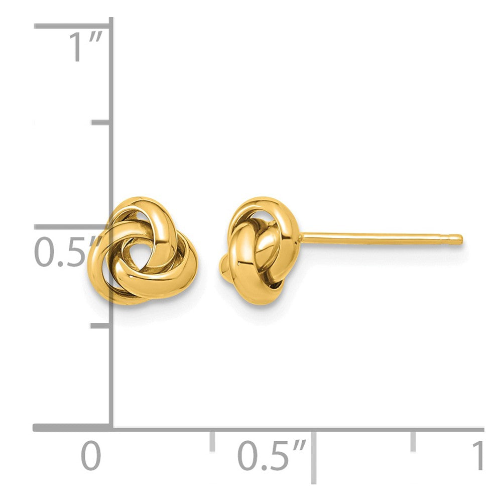 14K 6.5mm Polished Love Knot Post Earrings