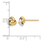 14k Two-tone 7mm Polished Love Knot Post Earrings