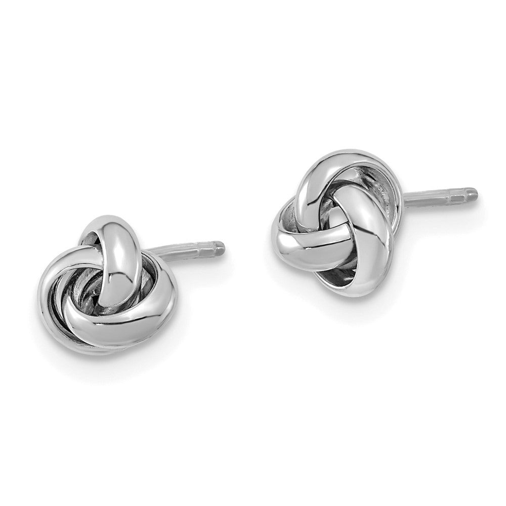 14k White Gold 6.5mm Polished Knot Post Earrings