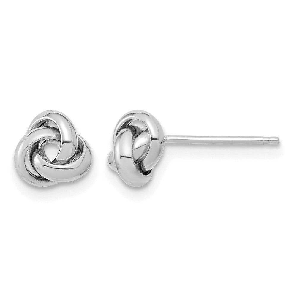 14k White Gold 6.5mm Polished Knot Post Earrings
