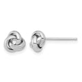 14k White Gold 6.5mm Polished Knot Post Earrings